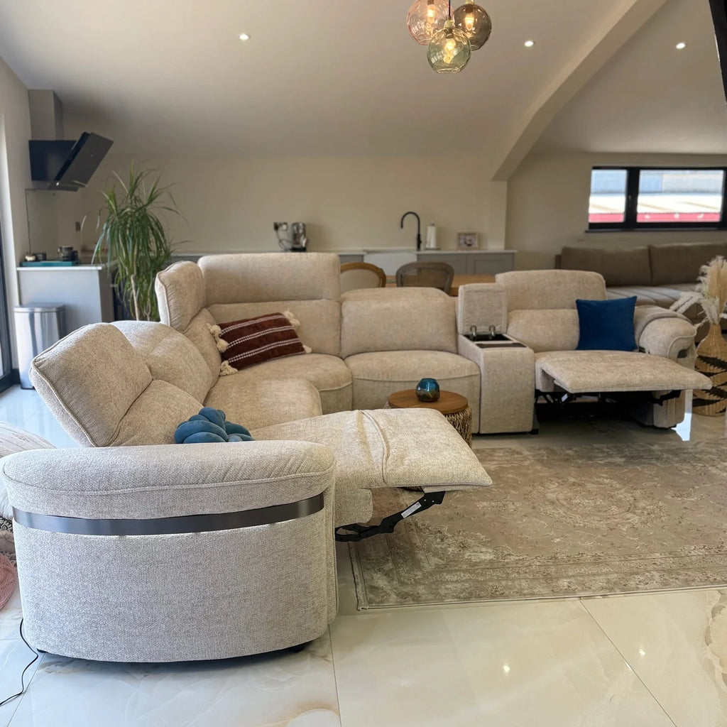 Denver Recliner Corner Sofa — Buttermilk