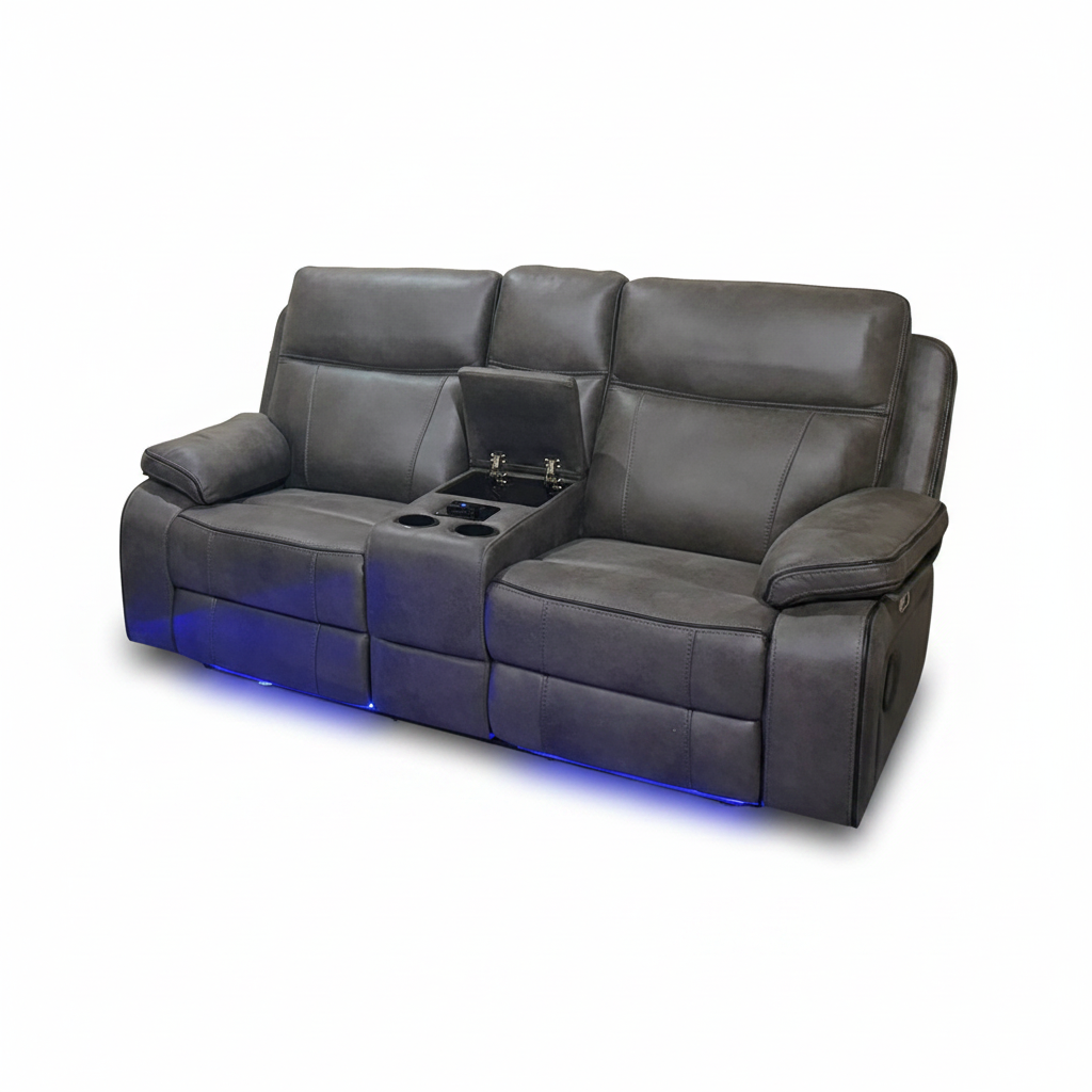 Varetti Recliner Sofa Charcoal — Electric
