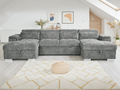 Chelsea Sofabed Stone Grey U Shape Corner