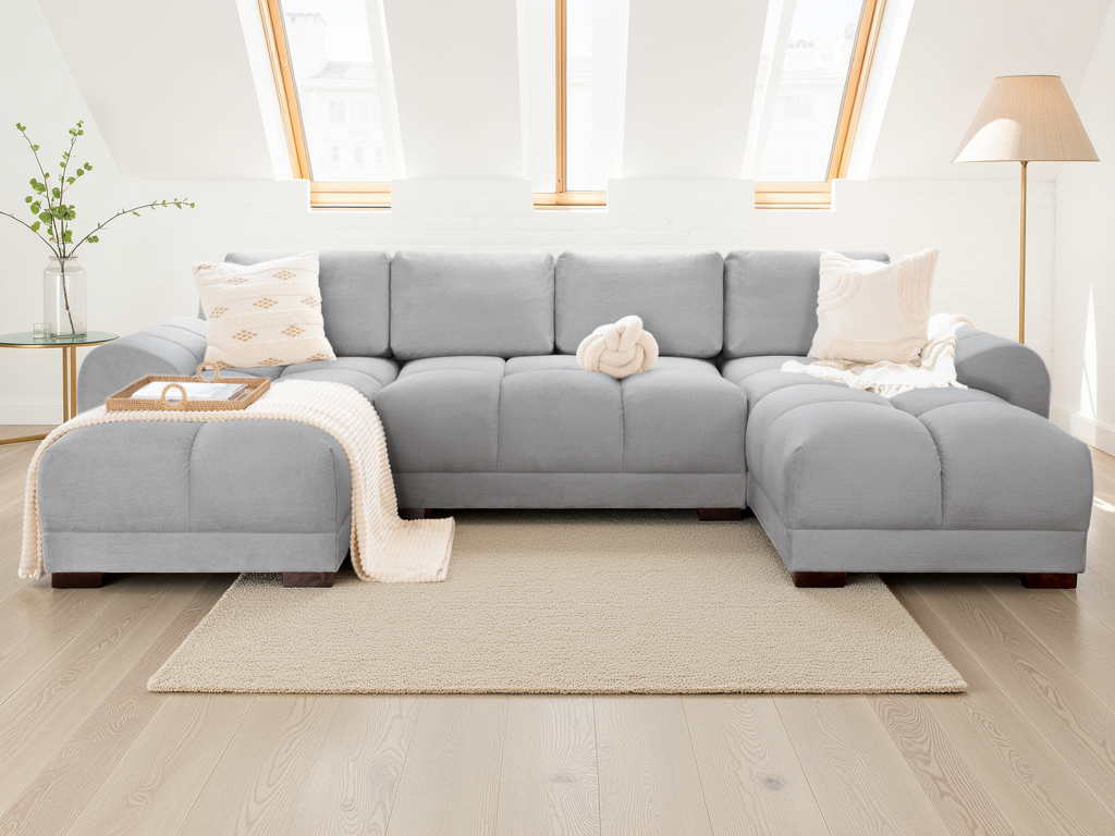 Matera Sofa Stone Grey U Shape Corner
