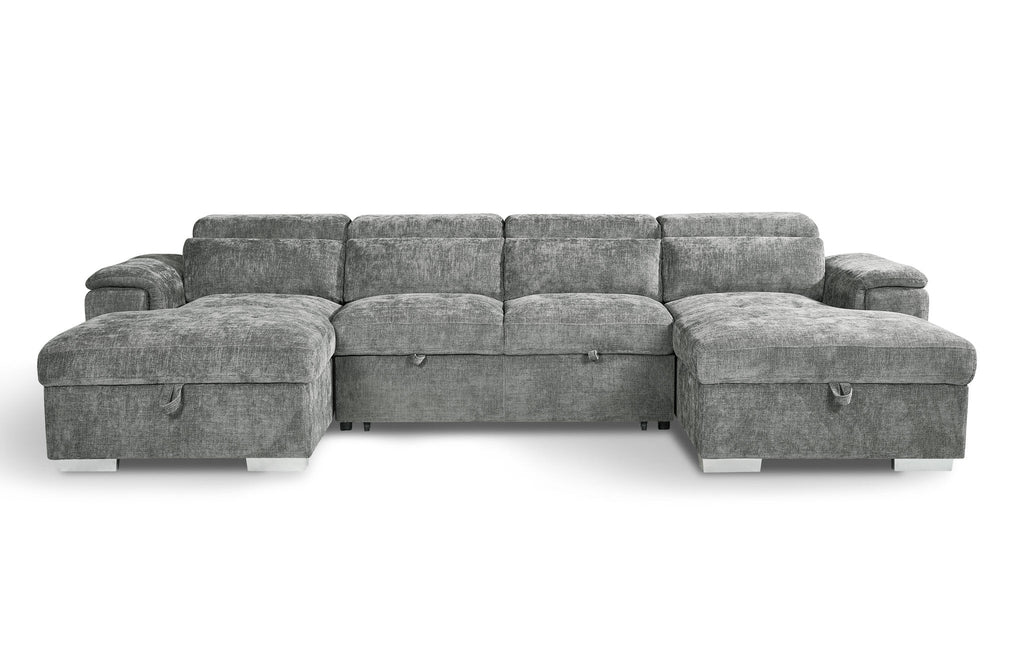 Chelsea Sofabed Stone Grey U Shape Corner