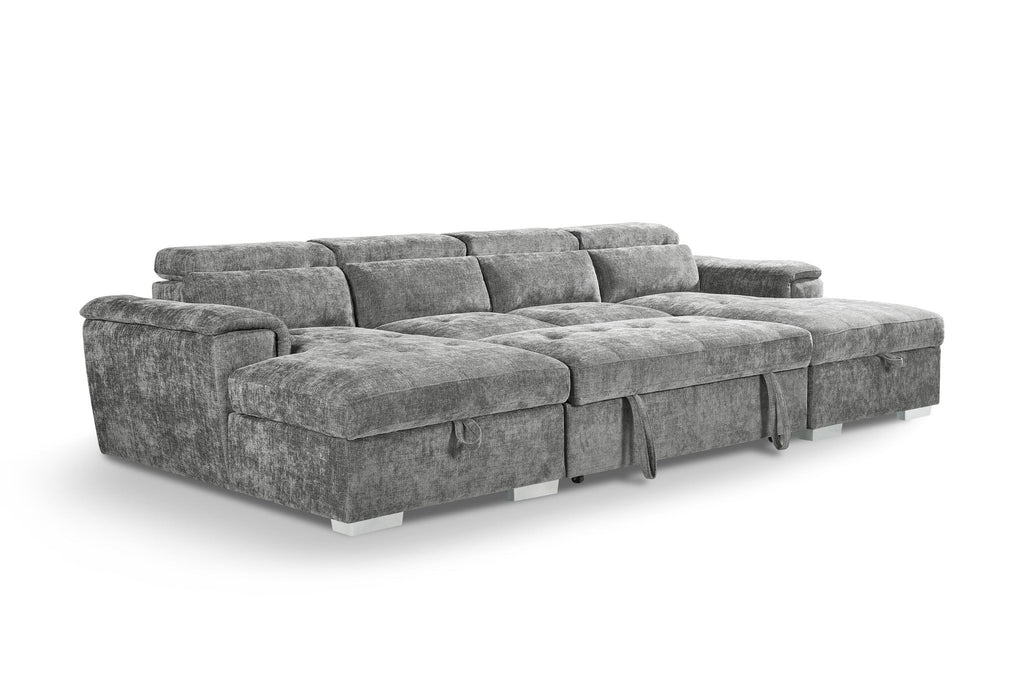 Chelsea Sofabed Stone Grey U Shape Corner