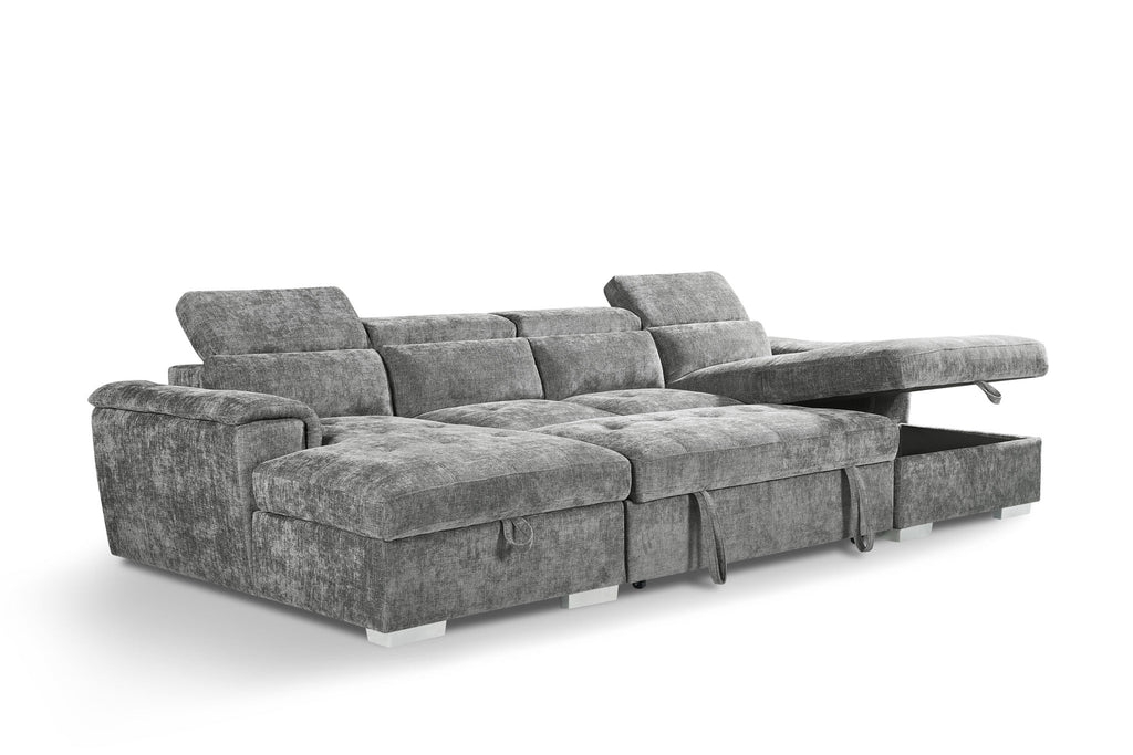 Chelsea Sofabed Stone Grey U Shape Corner