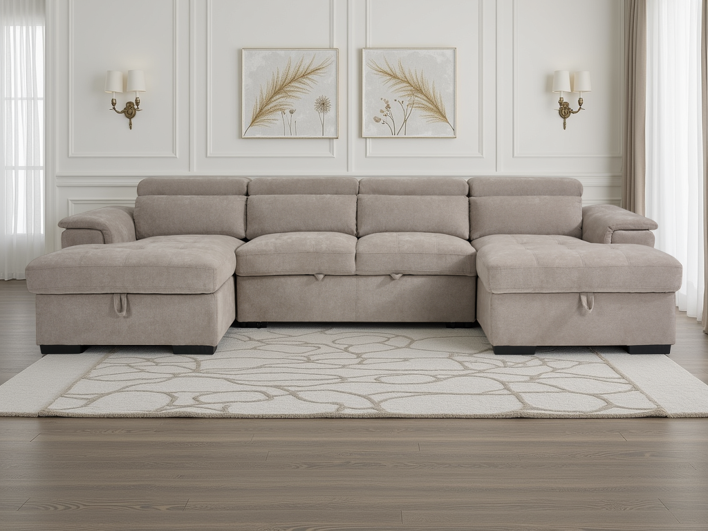 Chelsea Sofabed Beige U Shape Corner