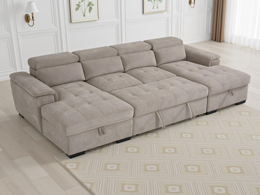 Chelsea Sofabed Beige U Shape Corner