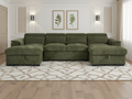 Chelsea Sofabed Wave Green U Shape Corner