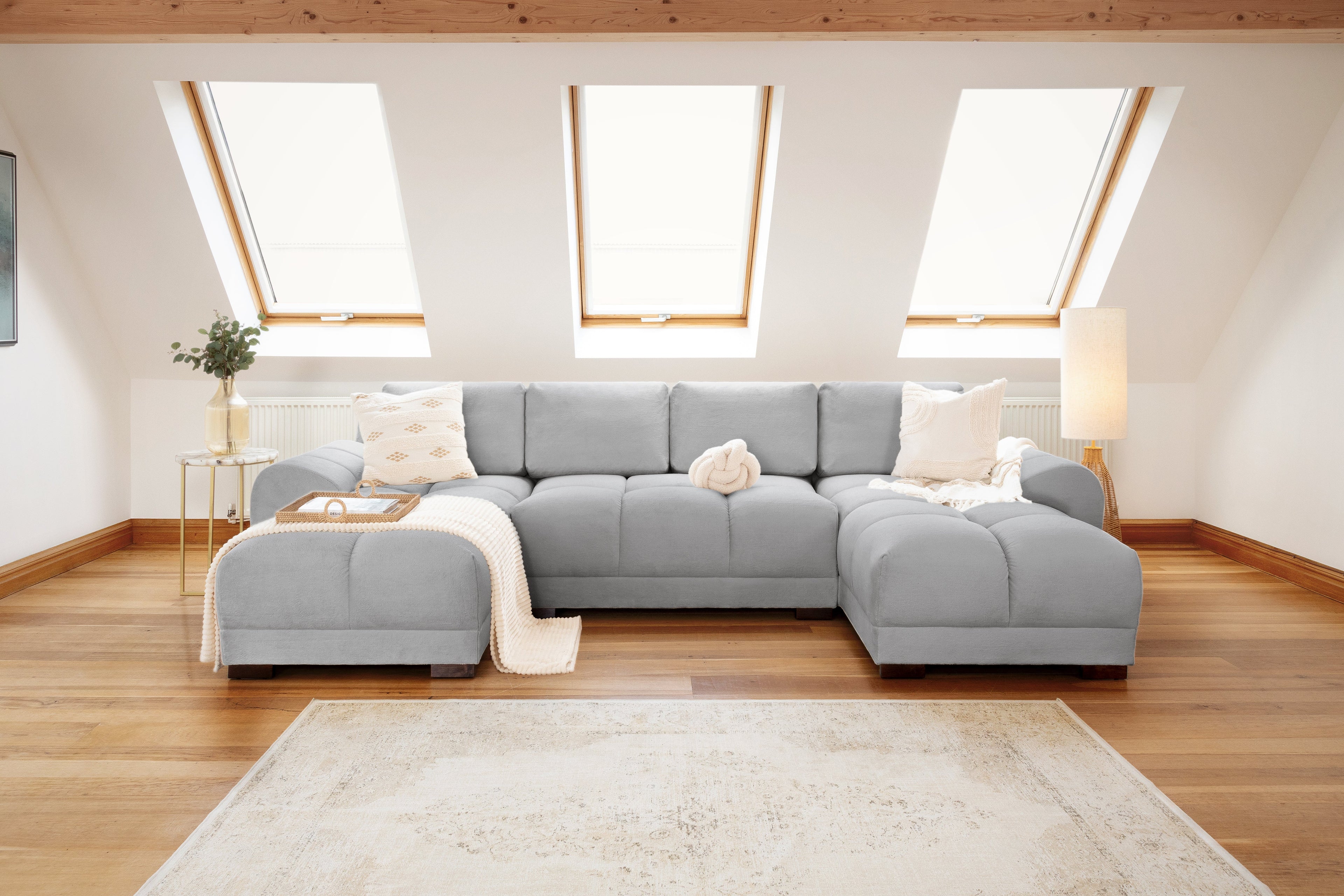 Matera Sofa Stone Grey U Shape Corner