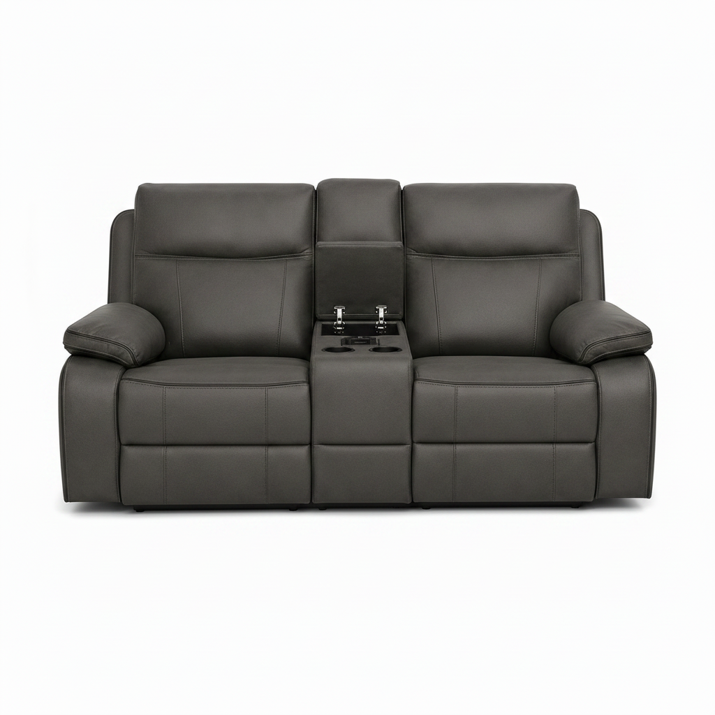 Varetti Recliner Sofa Charcoal — Electric