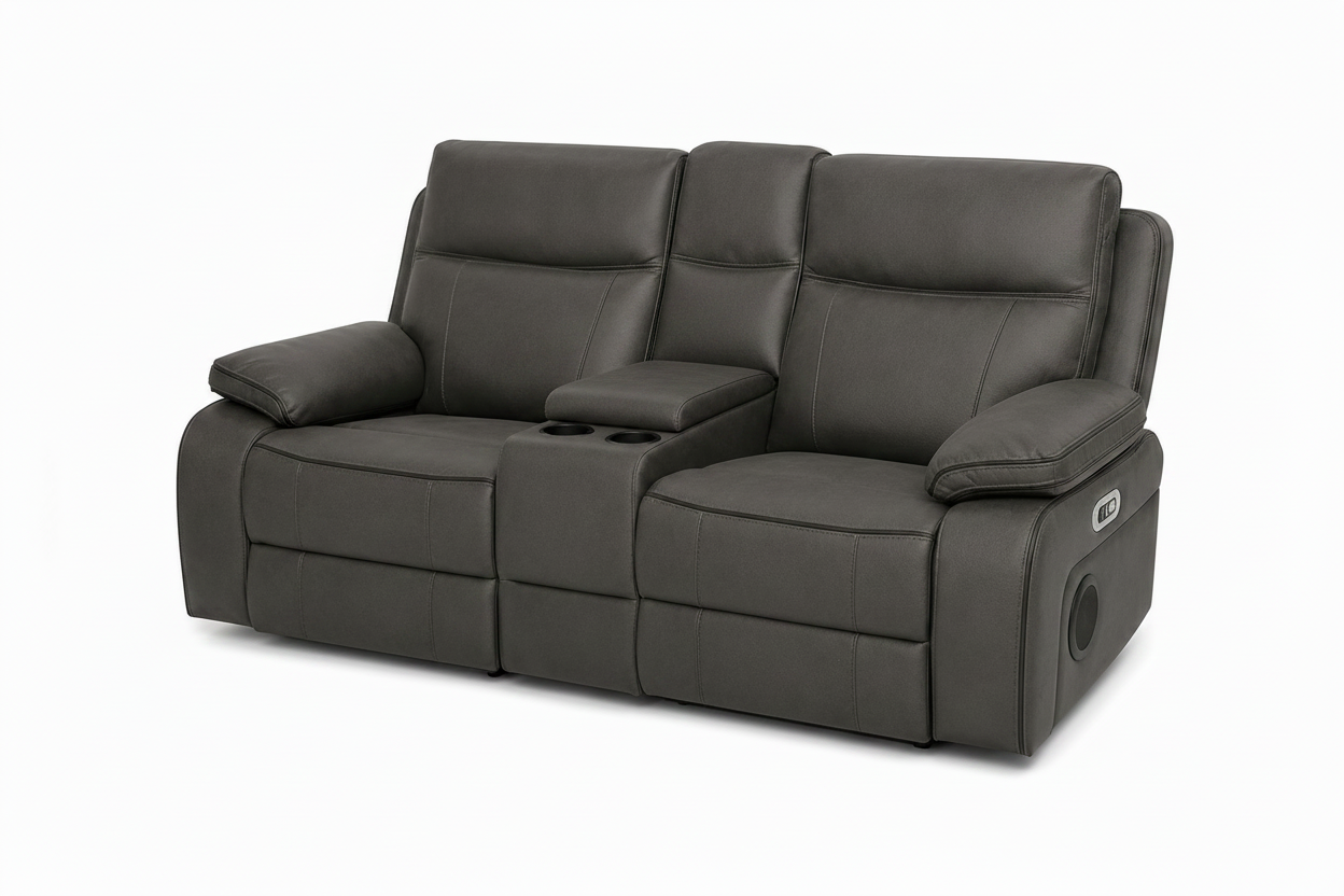Varetti Recliner Sofa Charcoal — Electric