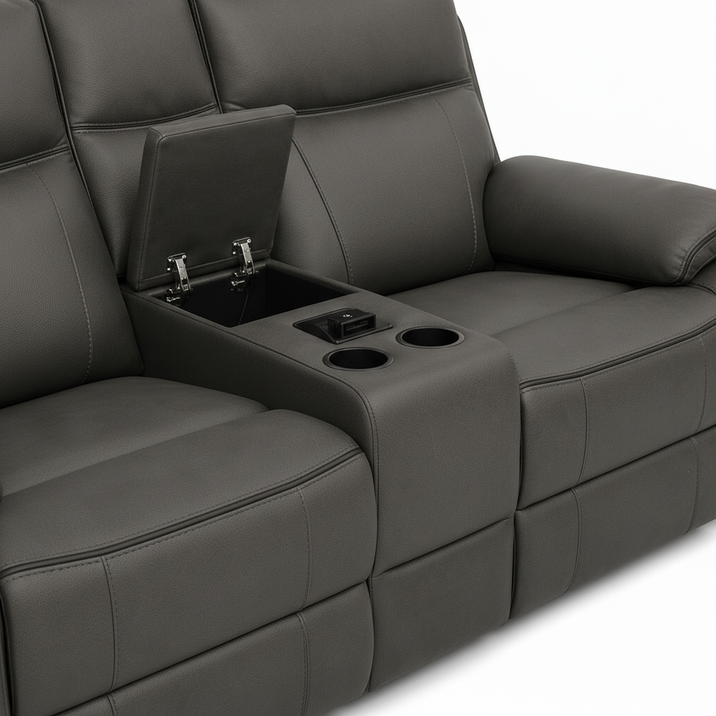 Varetti Recliner Sofa Charcoal — Electric