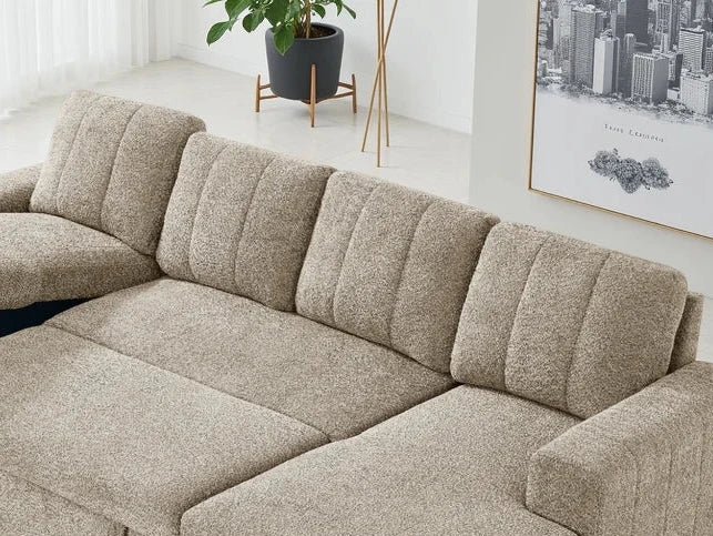 Marlow U Shape Sofa Bed - Hazelnut