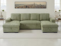 Marlow U Shape Sofa Bed - Olive