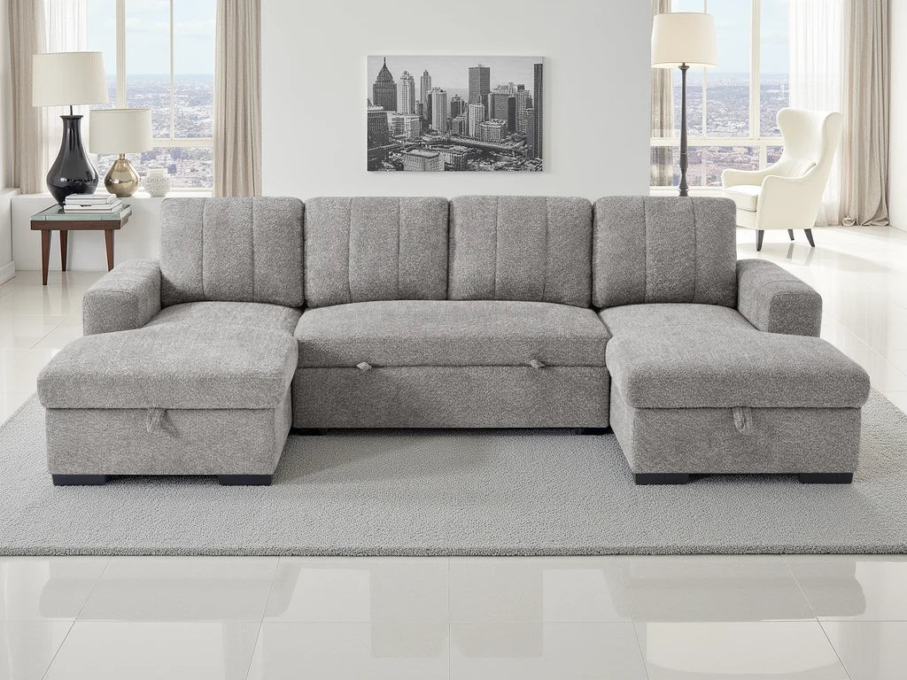 Marlow U Shape Sofa Bed - Ash Grey