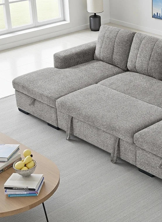 Marlow U Shape Sofa Bed - Ash Grey
