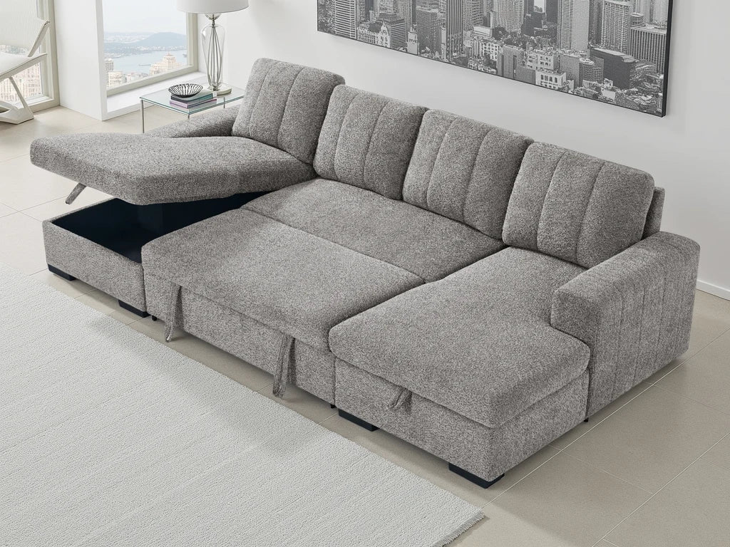 Marlow U Shape Sofa Bed - Ash Grey