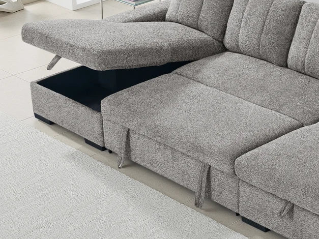 Marlow U Shape Sofa Bed - Ash Grey
