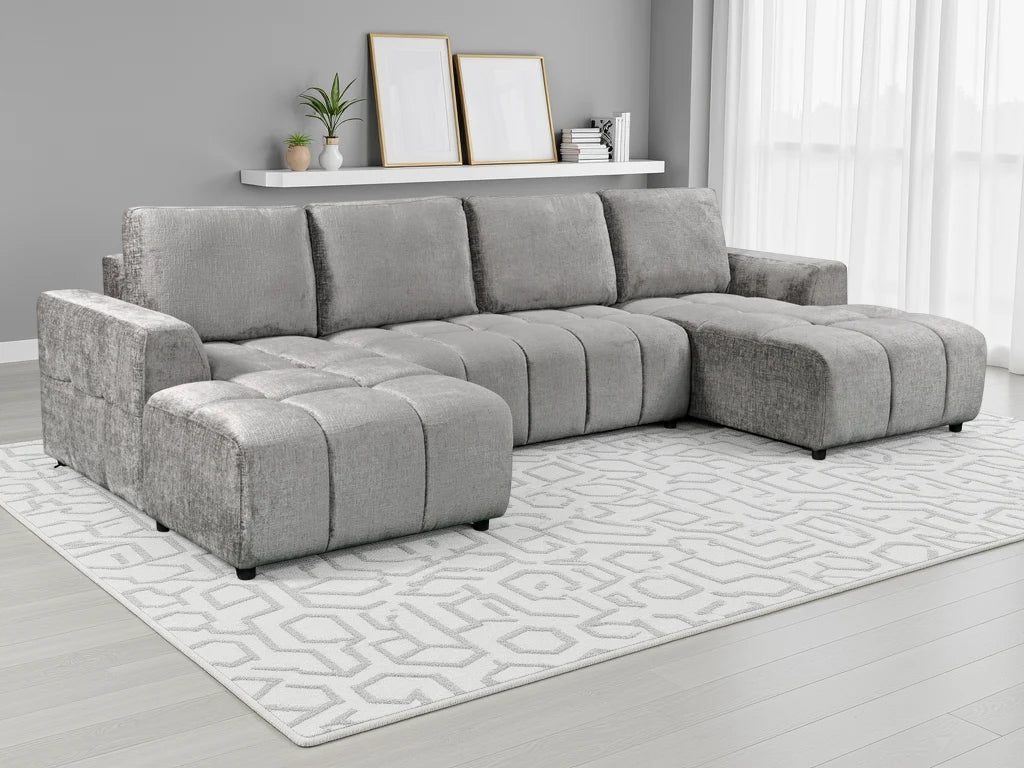 Valenza U Shape Corner Sofabed - Smoke