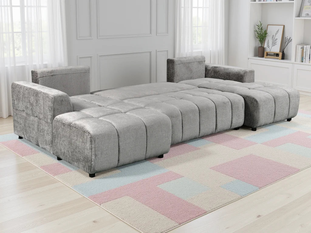 Valenza U Shape Corner Sofabed - Smoke