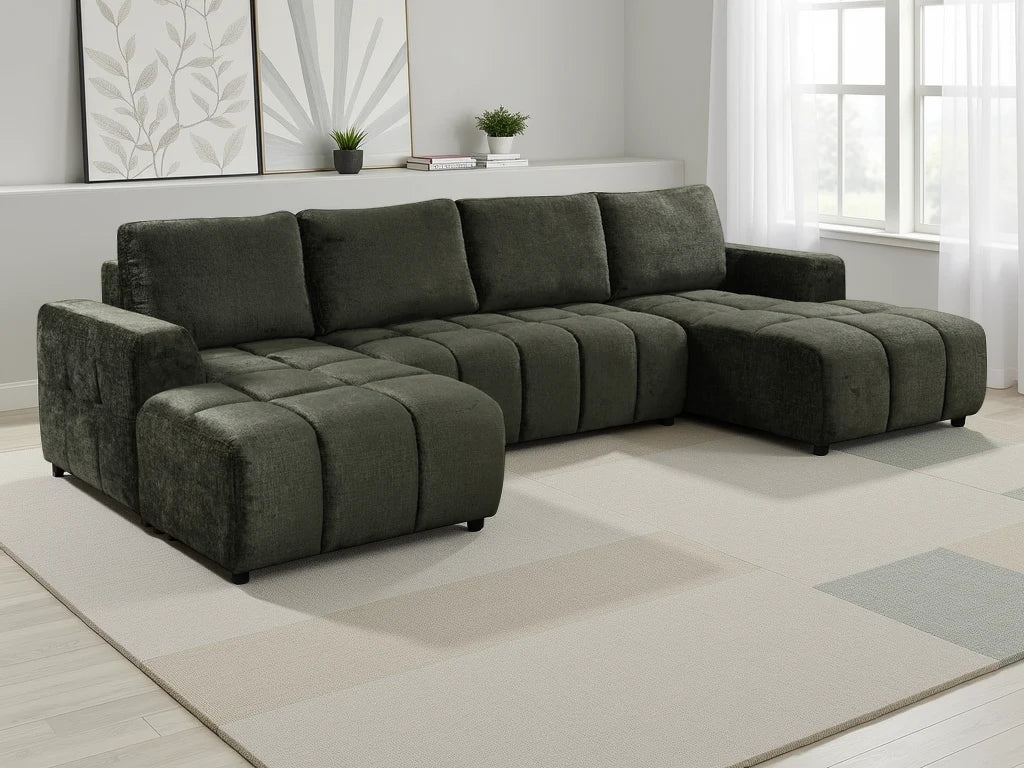 Valenza U Shape Corner Sofabed - Pistachio