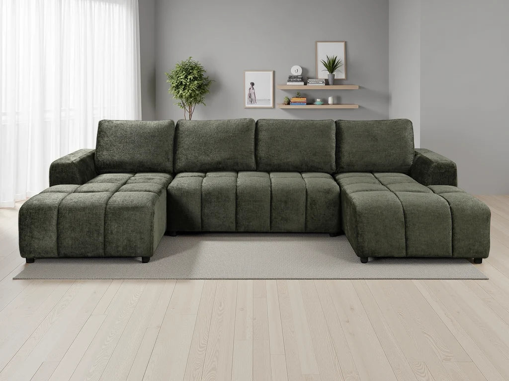 Valenza U Shape Corner Sofabed - Pistachio