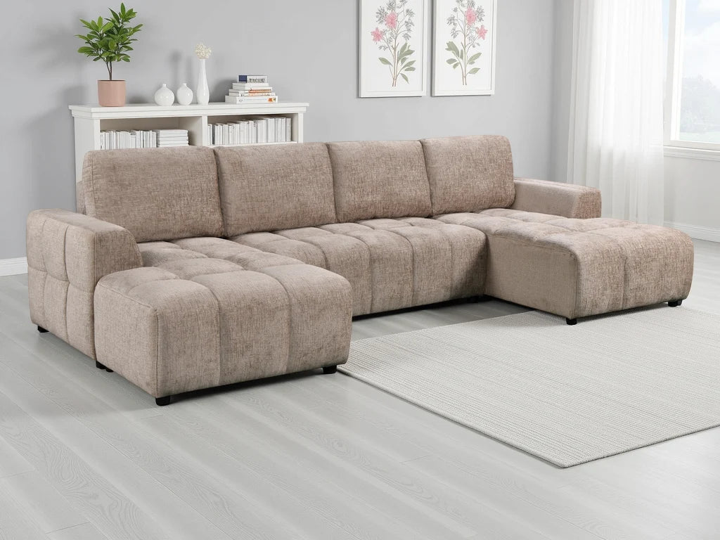 Valenza U Shape Corner Sofabed - Champagne