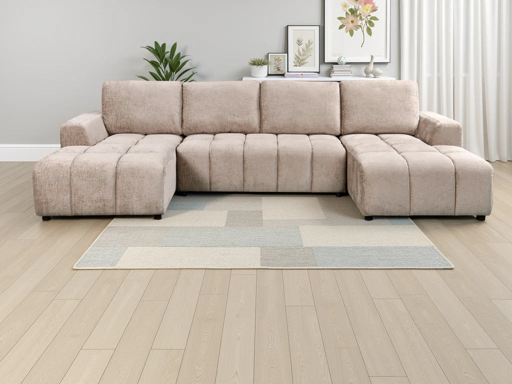 Valenza U Shape Corner Sofabed - Champagne