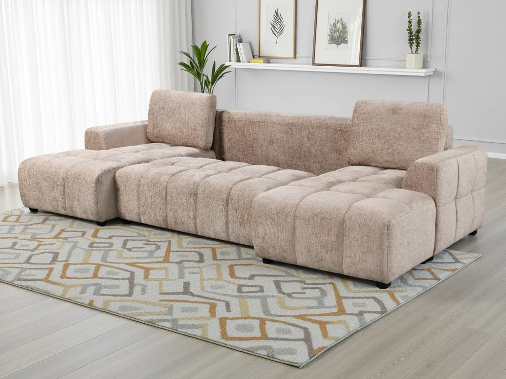 Valenza U Shape Corner Sofabed - Champagne