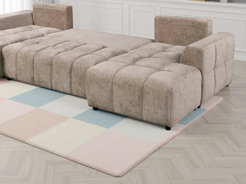 Valenza U Shape Corner Sofabed - Champagne
