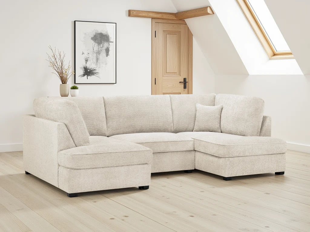 Everest U Shape Corner Sofabed - Sandstone