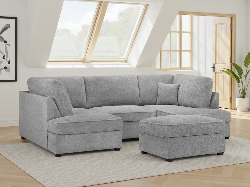 Everest U Shape Corner Sofabed - Mist